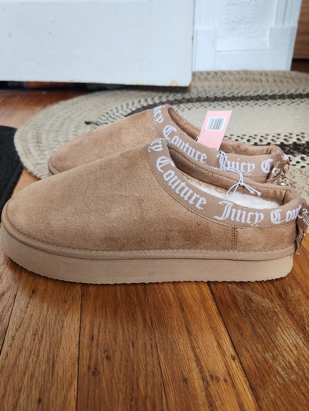 Juicy Couture Tan Sueded Platform Slip-Ons